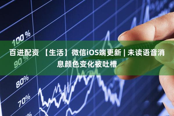 百进配资 【生活】微信iOS端更新 | 未读语音消息颜色变化被吐槽